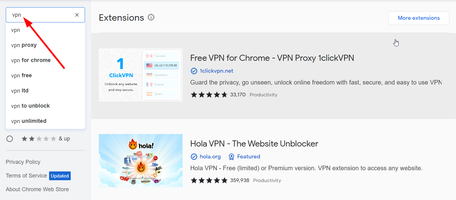 vpn extension