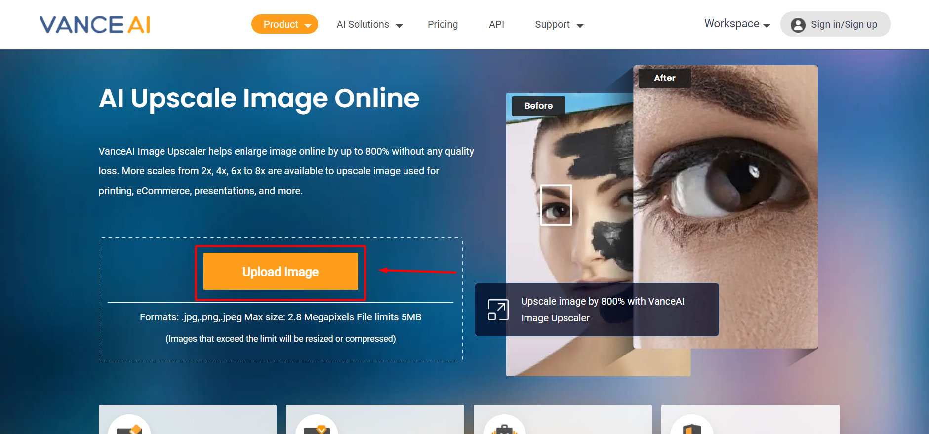 Visit VanceAI Image Upscaler’s Product Page 