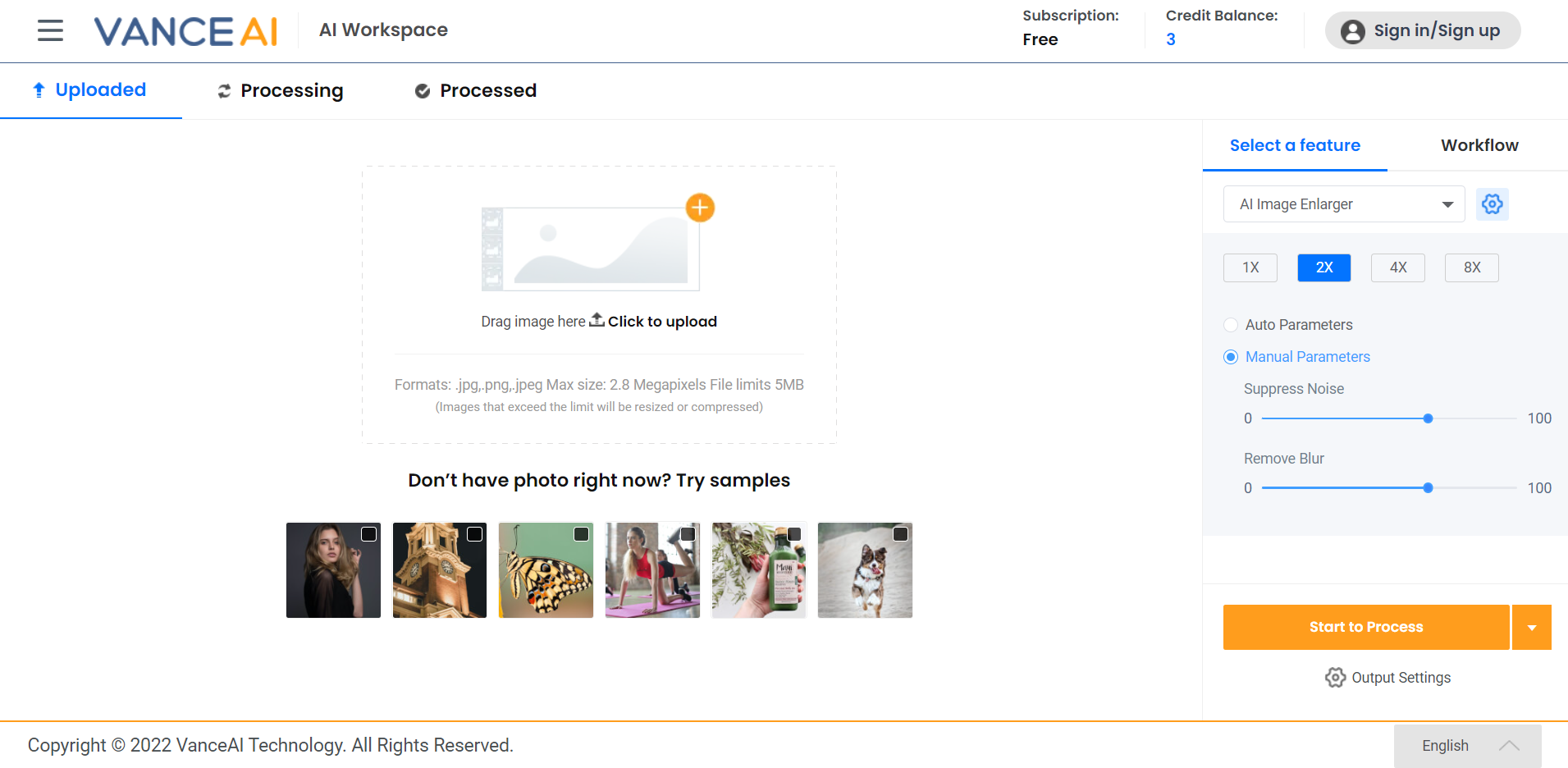 Visit VanceAI Image Upscaler Workspace 